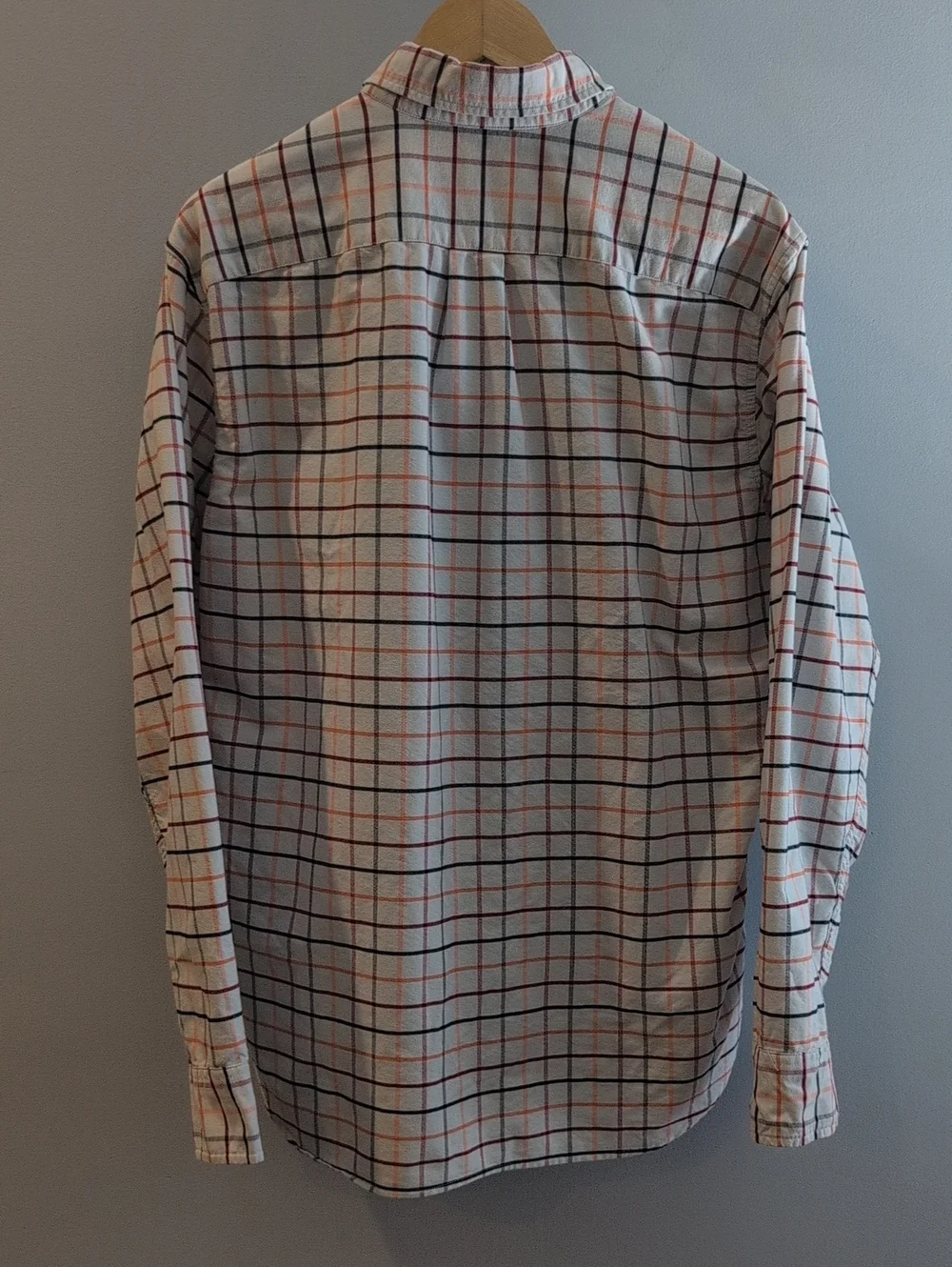 J. Crew Mens L Slim Flex Oxford Long Sleeve Button Down Plaid Shirt Style #AD163
